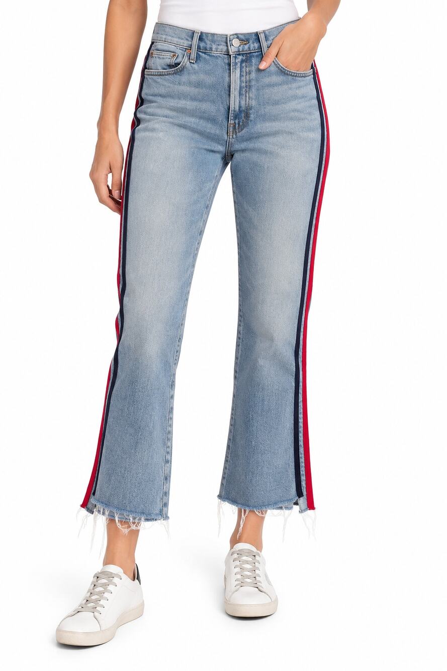 MOTHER Superior The Insider Crop Step Fray Thanks Again Racer Jeans Size 32 EUC
